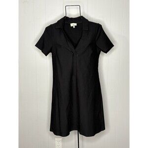 Tuckernuck Size S Wright Polo Mini Dress Black Preppy Knit Sporty Coastal Beach